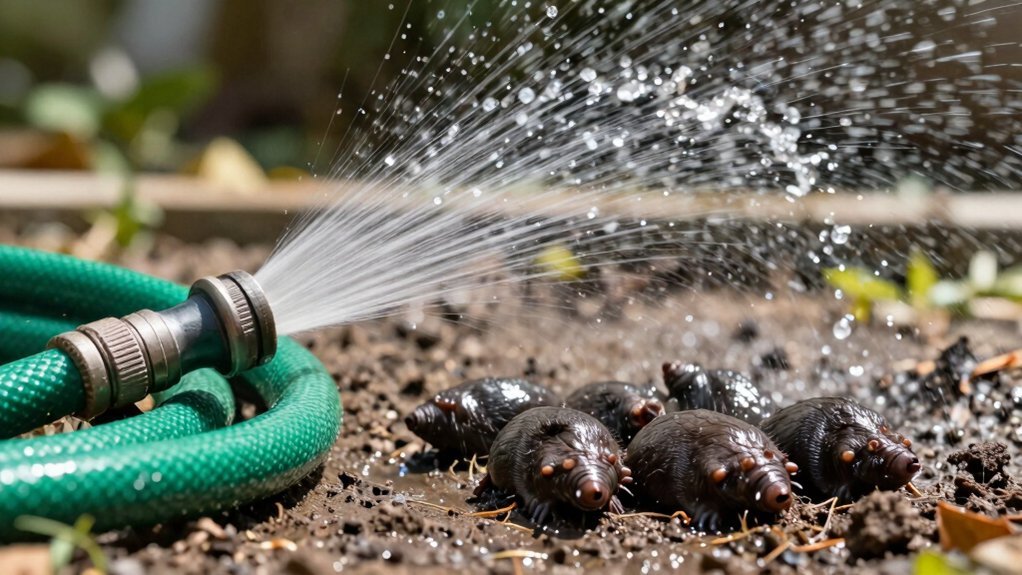 drown moles garden hose