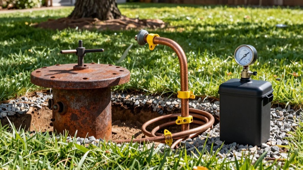 sprinkler system installation using well